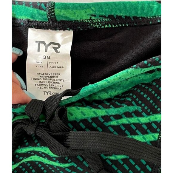 TYR Durafast Elite Crypsis Allover Jammer Men Swim Black Green Size 38 - $55 - Picture 4 of 8